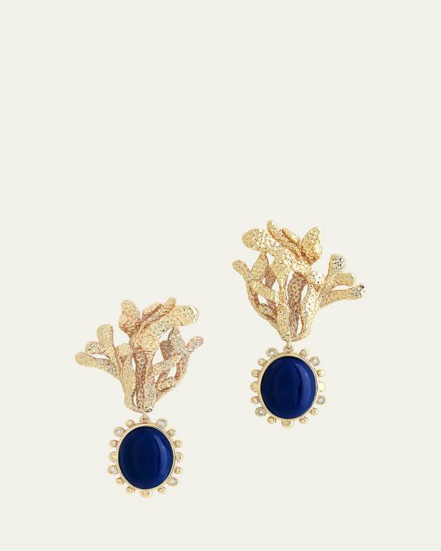 Kelp with Lapis Drop Earrings